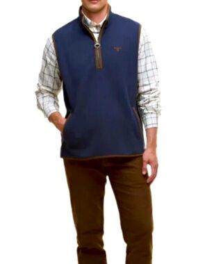 Navy ~ BARBOUR HARWOOD Fleece Gilet / Vest MSRP$195 Perfect for LAYER UP